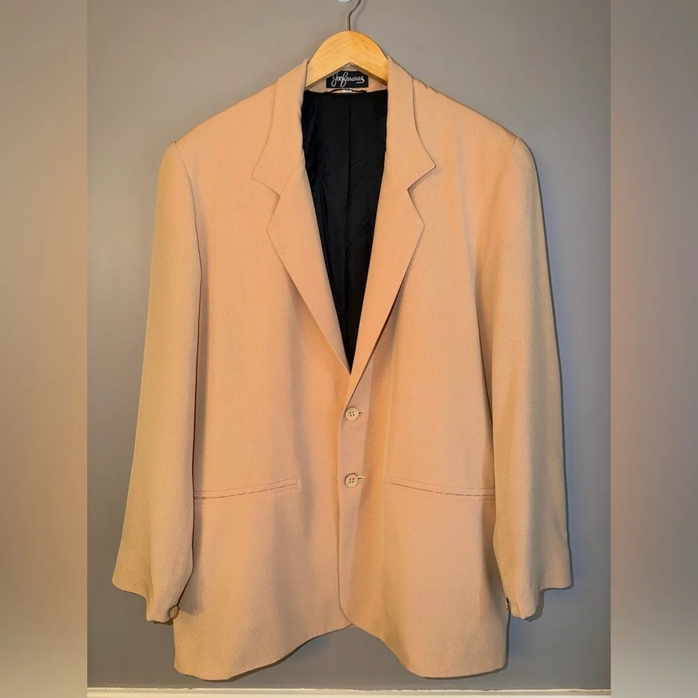 Joe Bananas Silk Oversized Blazer Jacket - Tan/Camel - Size M MSRP $2800